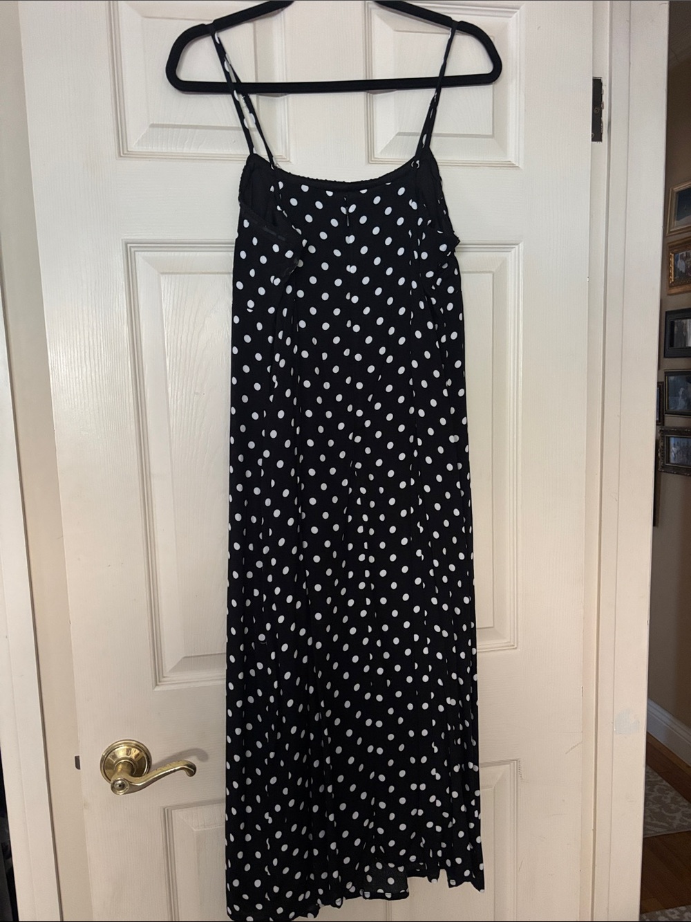 No Boundaries Black & White Polka Dot Maxi Dress Large NWT - Picture 3 of 3